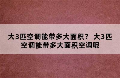 大3匹空调能带多大面积？ 大3匹空调能带多大面积空调呢